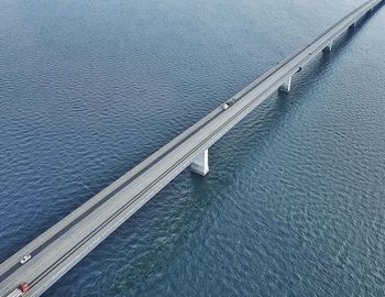 High angle view of bridge over sea