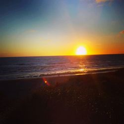 Scenic view of sea during sunset