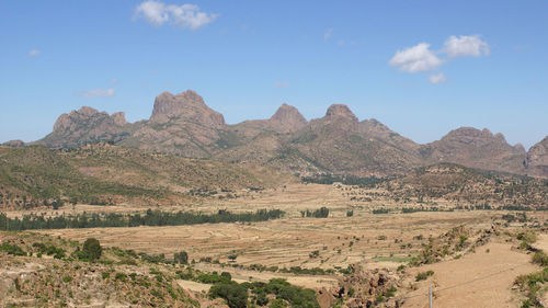 Scenic view of mountains against sky