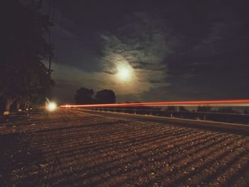 Light trails at night