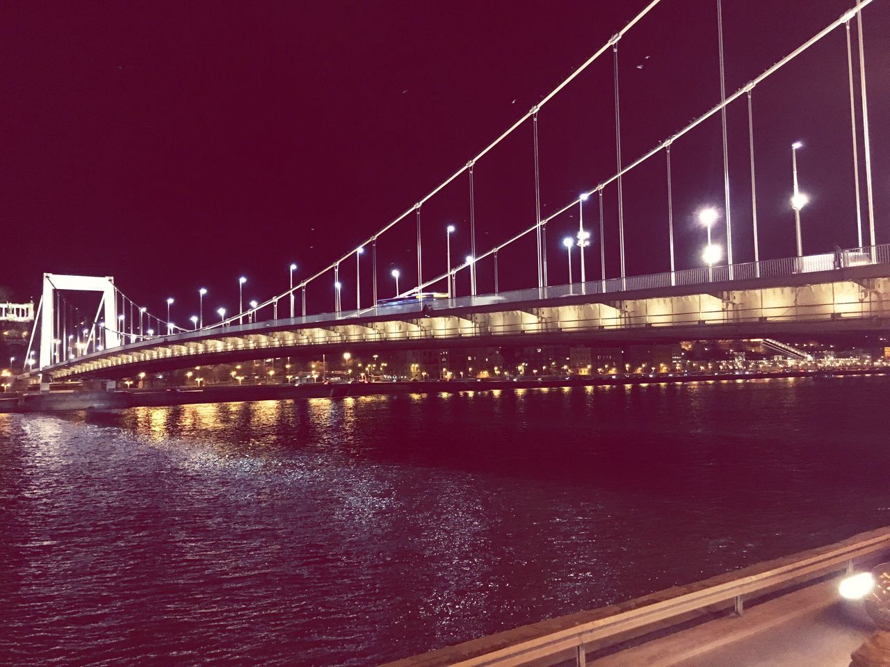 architecture, bridge - man made structure, connection, built structure, transportation, night, water, illuminated, no people, sky, outdoors, city, building exterior