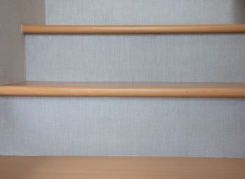 Close-up of empty hardwood floor against wall