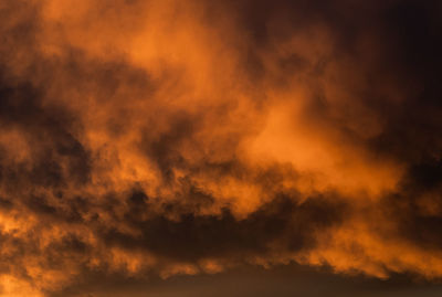 Low angle view of orange clouds in sky