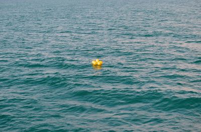 High angle view of balloons in the black sea 