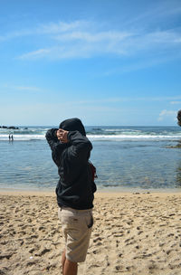 Enjoying beach