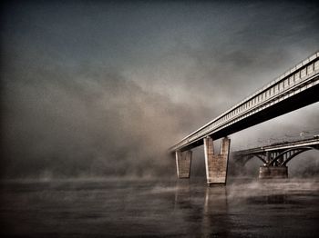 View of bridge over water against sky