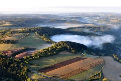 High angle view of landscape against sky