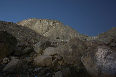 Scenic view of mountains against clear sky