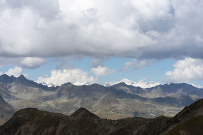 Scenic view of austrian glaciers from italian border - monte altacroce - hockreuzspitze 2733mt