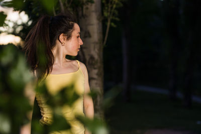 Young woman looking away