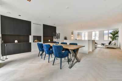 Empty chairs and table at home