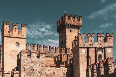 View of the scaliger castle in sirmione on lake garda in italy.