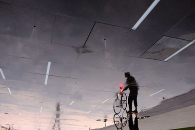 Man cycling on bicycle