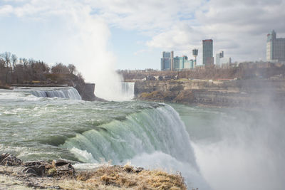 Scenic view of waterfall