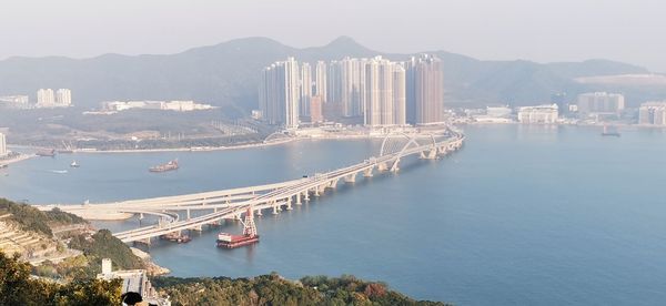 Bridge over river in city