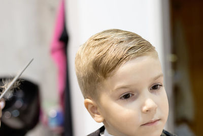 Close-up portrait of cute boy