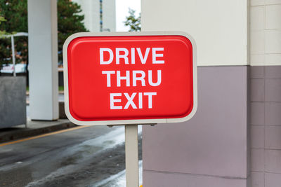 Close-up of road sign