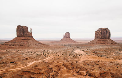 View of monument valley, on the border between arizona and utah in the united states