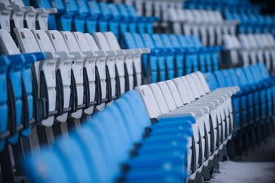 Close-up of empty seats