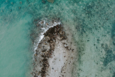 High angle view of sea waves