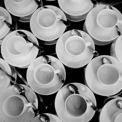 Full frame shot of coffee cups
