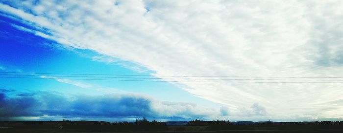 Reflection of clouds in blue sky