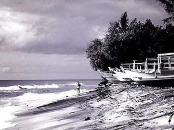 Scenic view of beach against sky