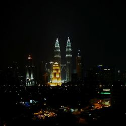 Illuminated city at night