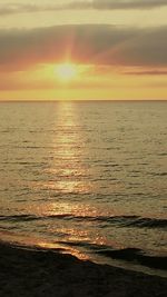 Scenic view of sea at sunset