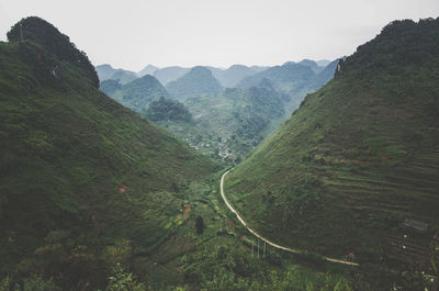 High angle view of mountain road