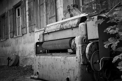 Close-up of abandoned building