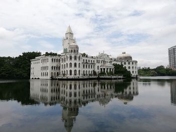 Reflection of building in lake