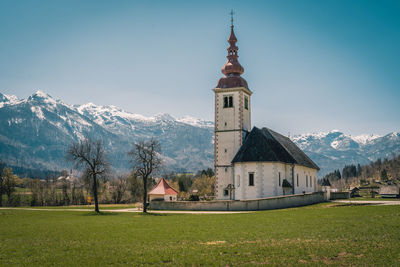 Cerkev marijinega vnebozetja, church, mountains, mountain range