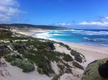 Scenic view of beach against sky