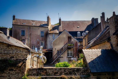 Low angle view of old building against sky