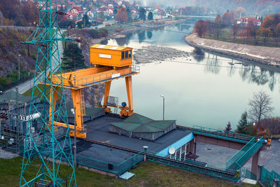 Infrasturcture of water power plant in tresna, silesia, poland.