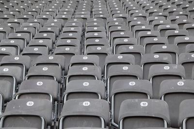 Full frame shot of empty seats in auditorium