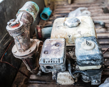 Close-up of rusty machine part