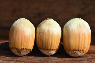 Close-up of fruits on table