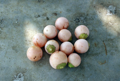 High angle view of fruits