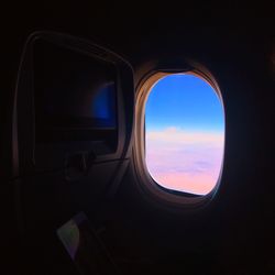 Airplane seen through window