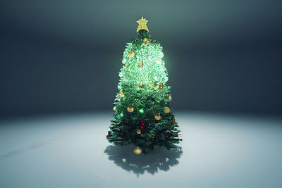 Close-up of christmas decorations on table