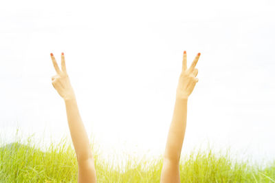 Person standing in field