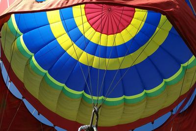 Low angle view of colorful hot air balloon