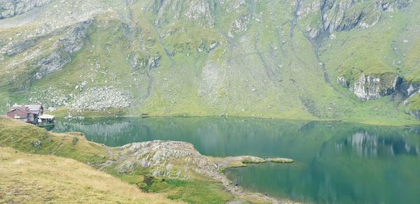 Scenic view of lake against mountain