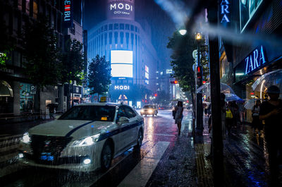 Illuminated city at night