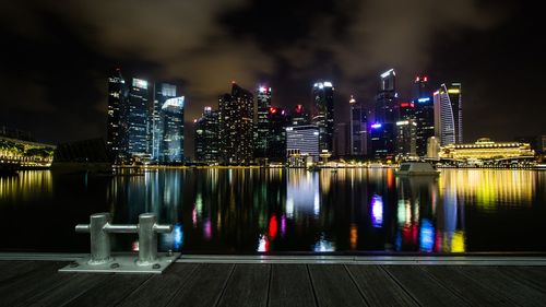 Illuminated city at night