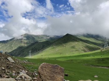 Scenic view of landscape mughal road kashmir