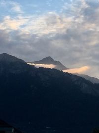 Scenic view of mountain range against sky