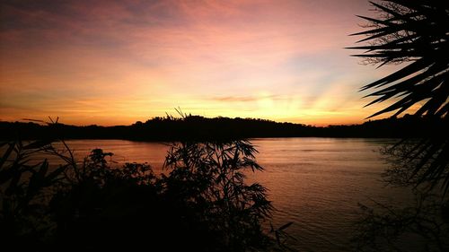 Scenic view of sunset over sea